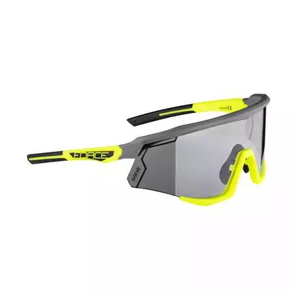 FORCE kerékpáros / sport szemüveg SONIC, fotokróm, szürke-fluo,s 910958