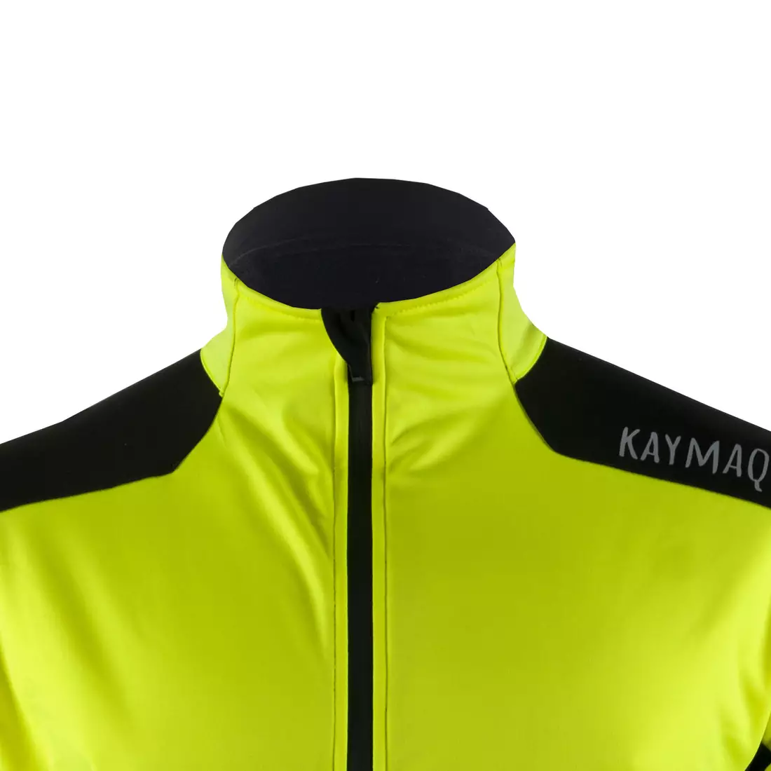 KAYMAQ JWS-003 férfi téli kerékpáros kabát softshell fluo sárga