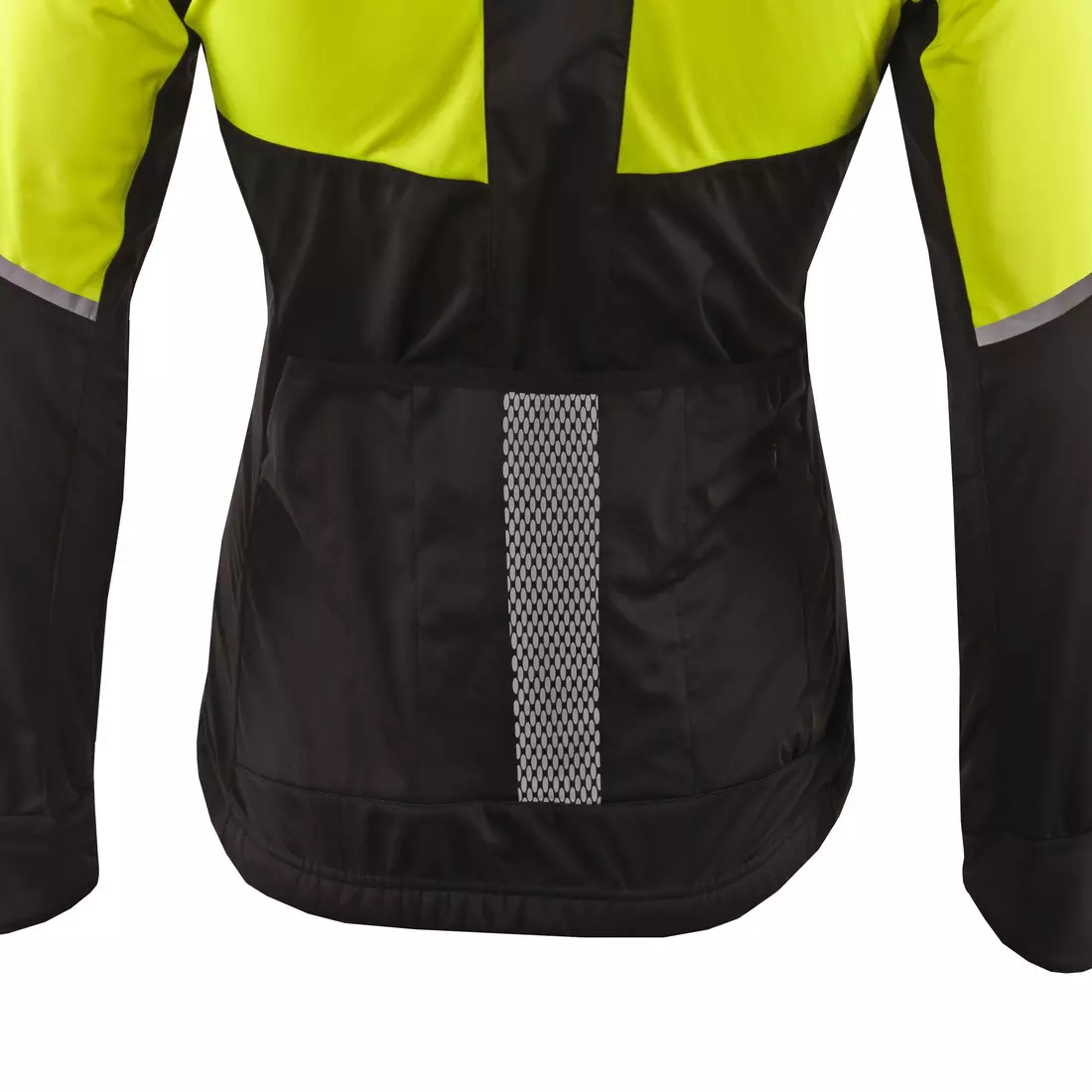 KAYMAQ JWS-004 férfi téli kerékpáros kabát softshell fluo sárga-fekete