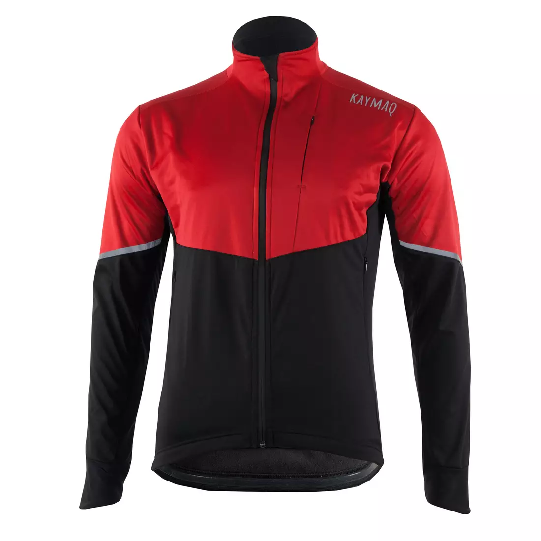 KAYMAQ JWS-004 férfi téli kerékpáros kabát softshell piros fekete