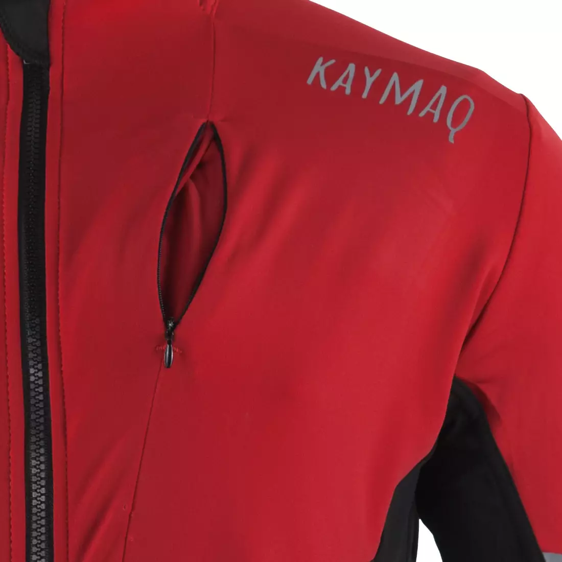 KAYMAQ KYQLS-001 férfi kerékpáros pulóver fluo piros fekete