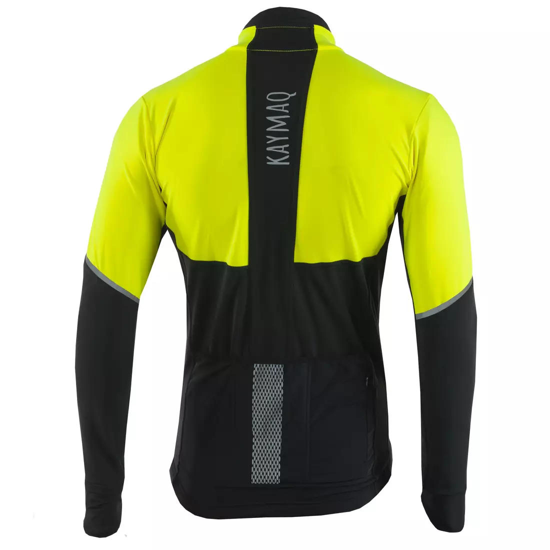 KAYMAQ KYQLS-001 férfi kerékpáros pulóver fluo sárga-fekete