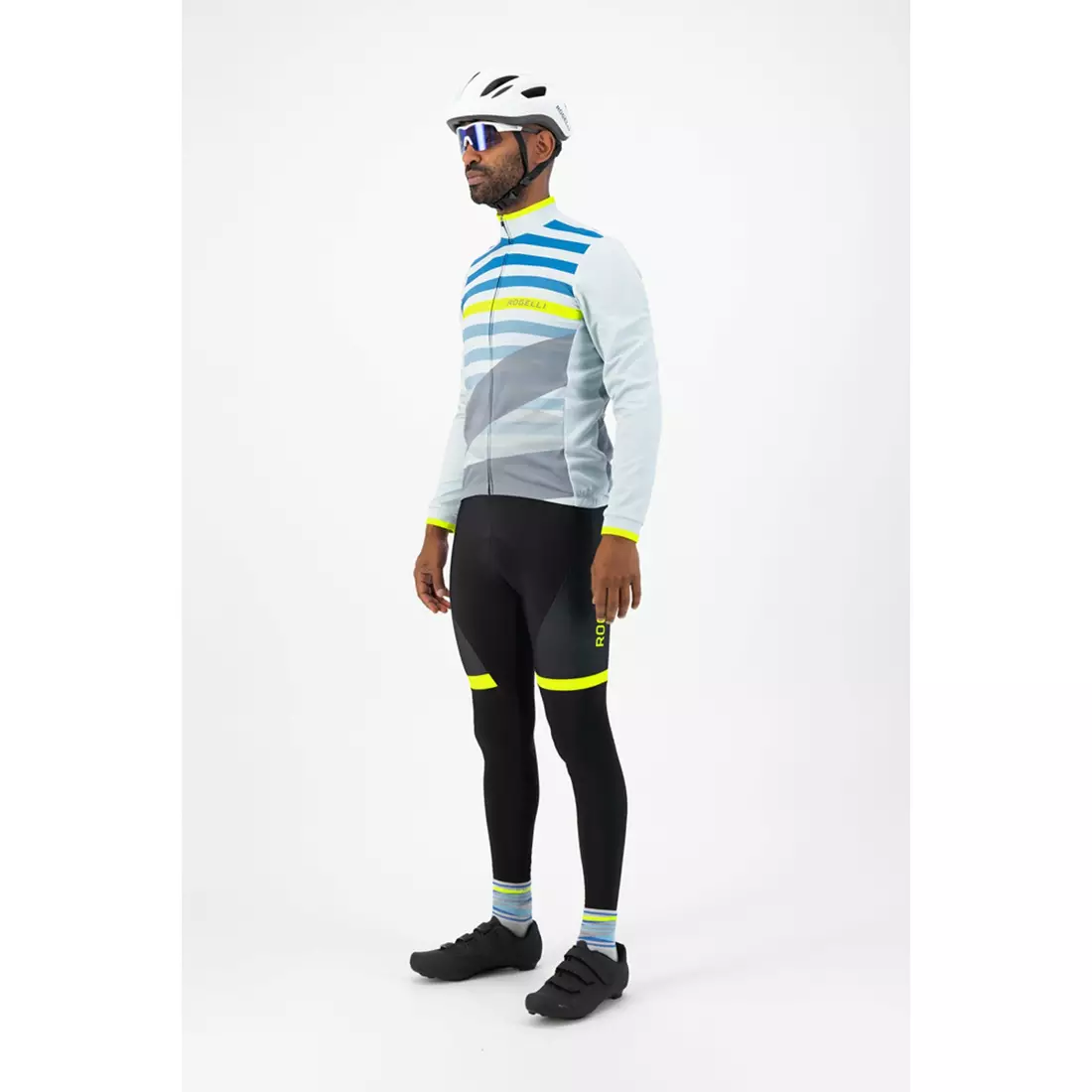 ROGELLI férfi kerékpáros pulóver STRIPE, szürke, ROG351012