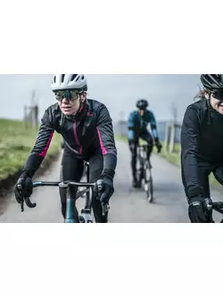 ROGELLI női téli kerékpáros kabát GLORY black/pink ROG351078