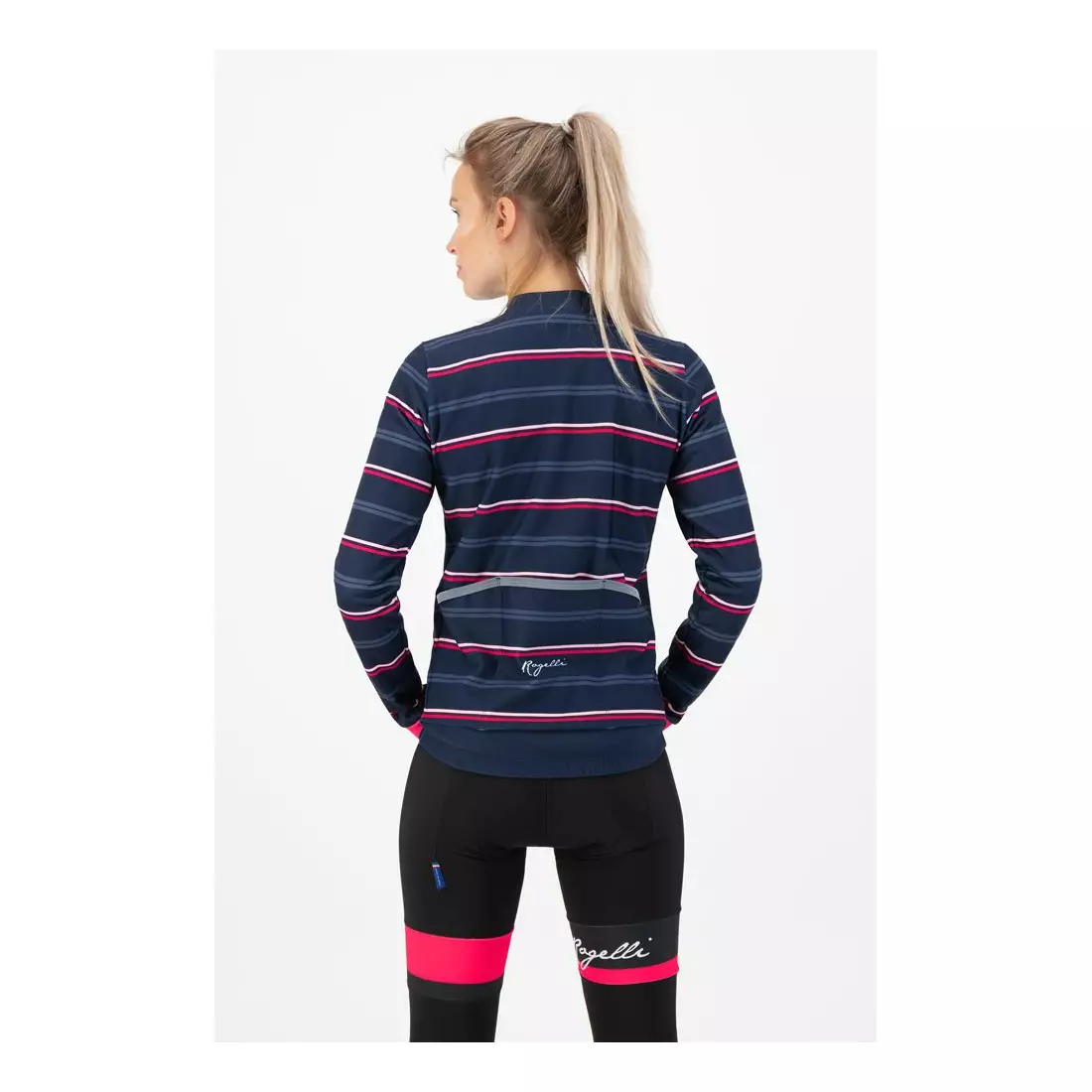 ROGELLI női téli kerékpáros kabát STRIPE blue/pink ROG351088
