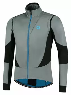 Rogelli Férfi téli kerékpáros kabát, softshell BRAVE szürke-kék ROG351023