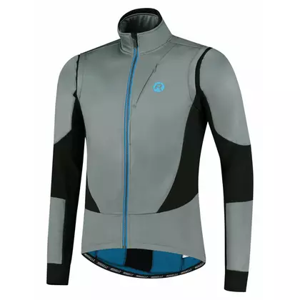 Rogelli Férfi téli kerékpáros kabát, softshell BRAVE szürke-kék ROG351023