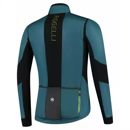 Rogelli Férfi téli kerékpáros kabát, softshell BRAVE kék és lime ROG351026