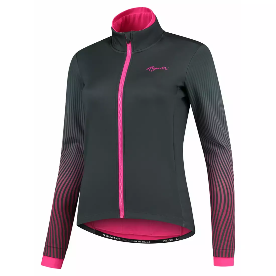Rogelli Női téli kerékpáros kabát VIVID, szürke-rózsaszín, ROG351080