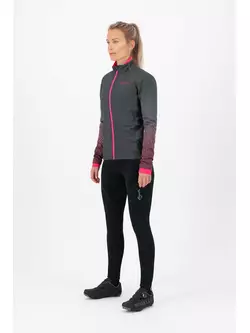 Rogelli Női téli kerékpáros kabát VIVID, szürke-rózsaszín, ROG351080