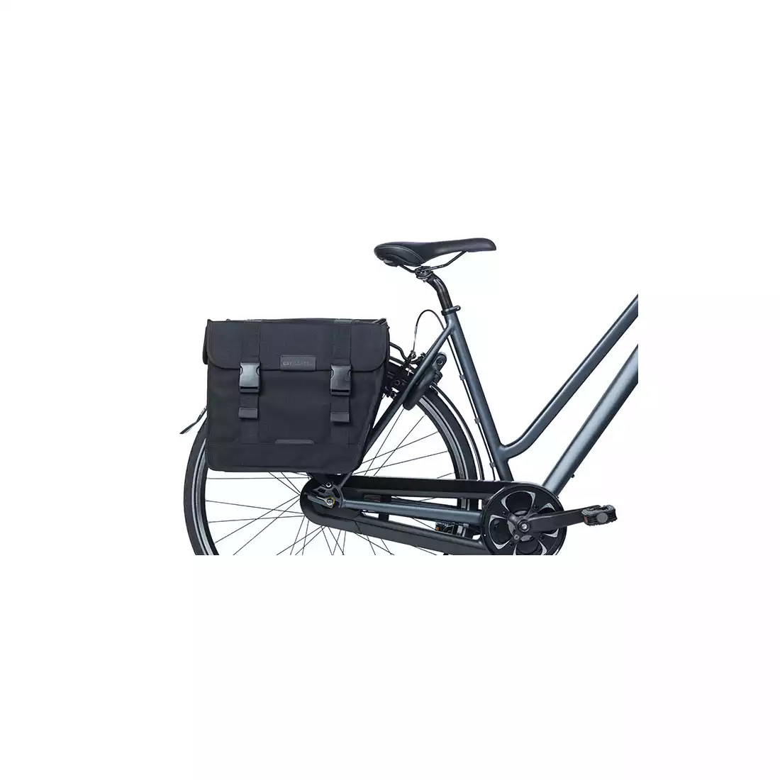 BASIL KAVAN ECO CLASSIC ROUNDED DOUBLE BAG 46L, kerékpár csomagtartó táska, black 