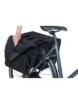 BASIL KAVAN ECO CLASSIC ROUNDED DOUBLE BAG 46L, kerékpár csomagtartó táska, black 