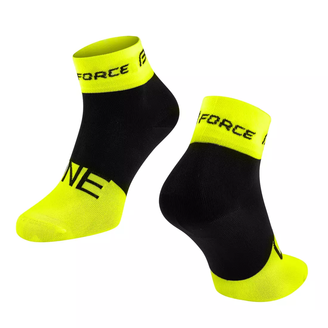 FORCE kerékpáros zokni ONE, fluo-fekete 900864