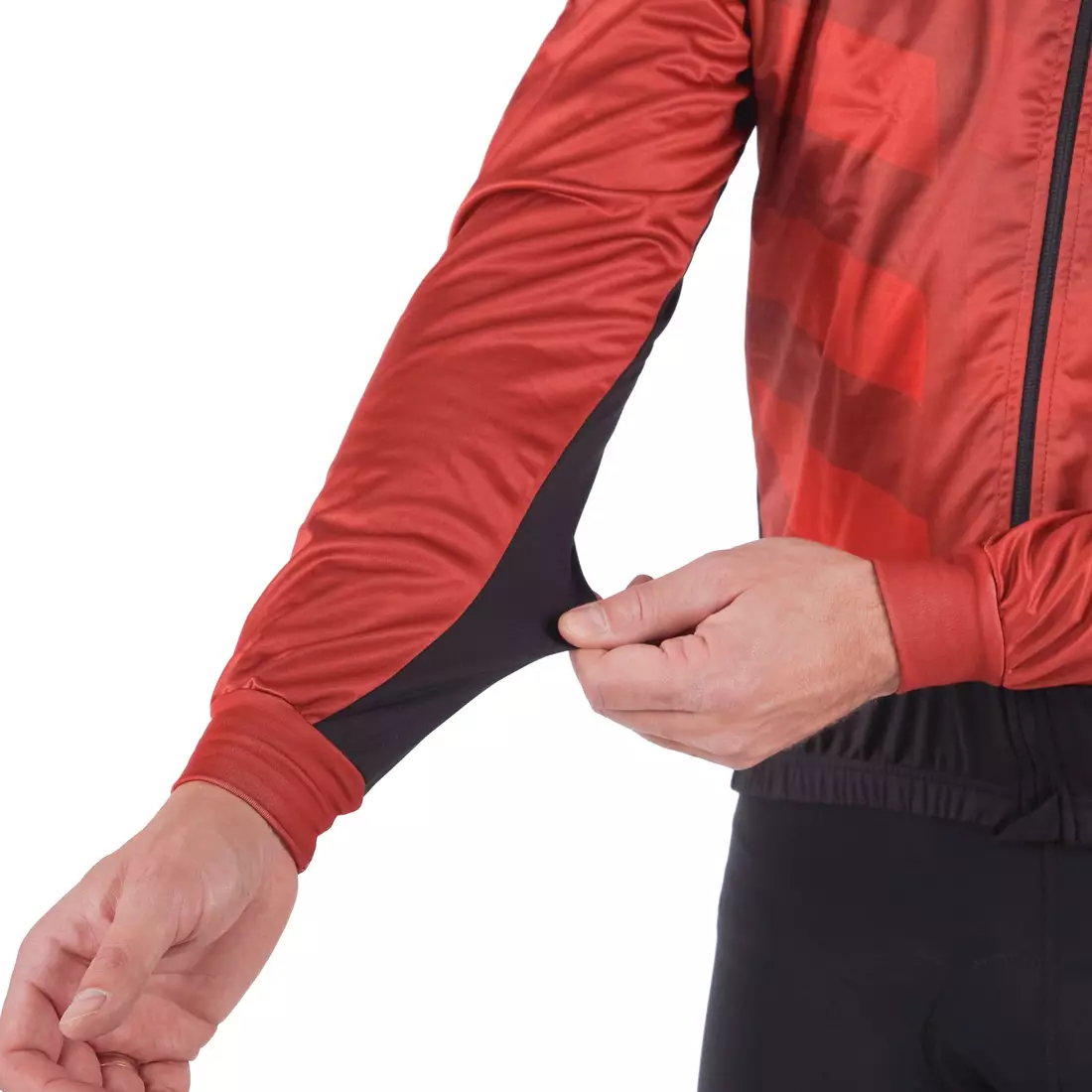 KAYMAQ férfi téli kerékpáros kabát softshell, piros JWS-001