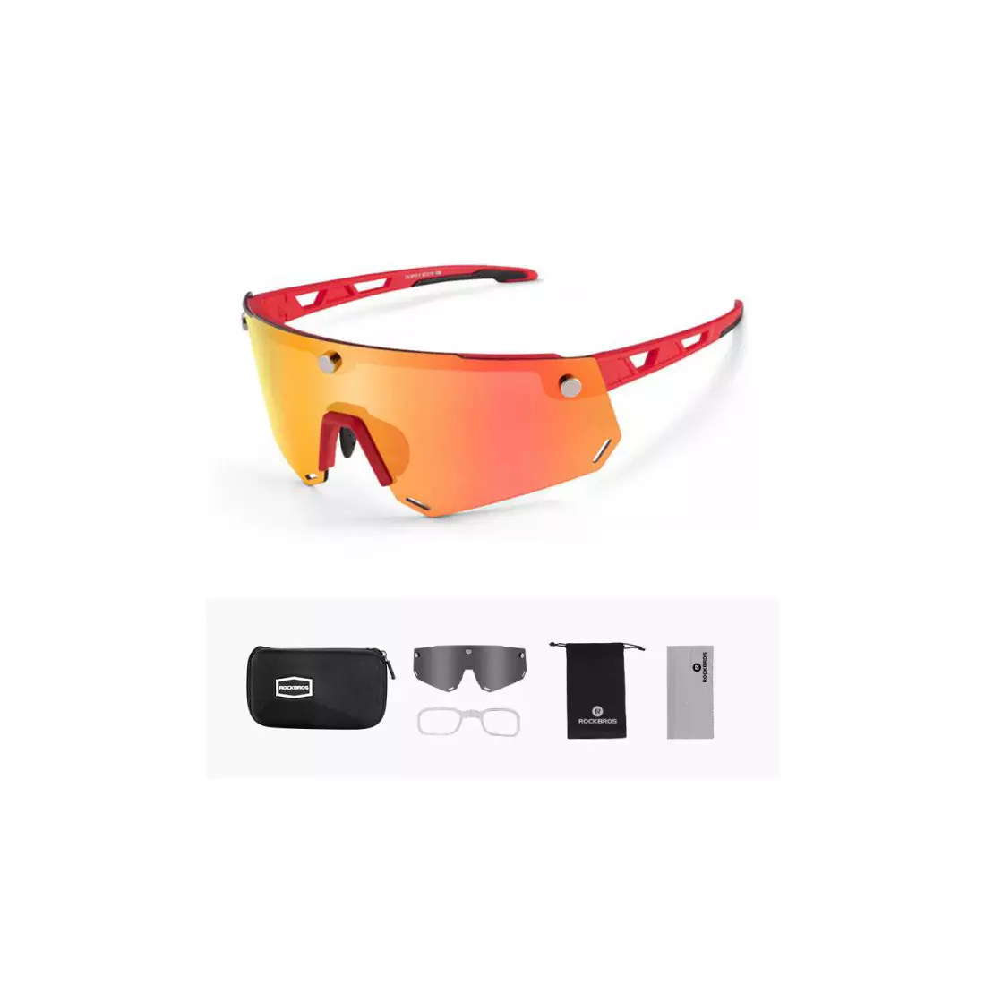 Rockbros SP213RB Polarizált kerékpáros / sport szemüveg,piros 