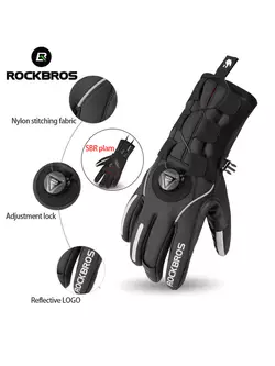 Rockbros Softshell téli kesztyű állítható, fekete S212BK