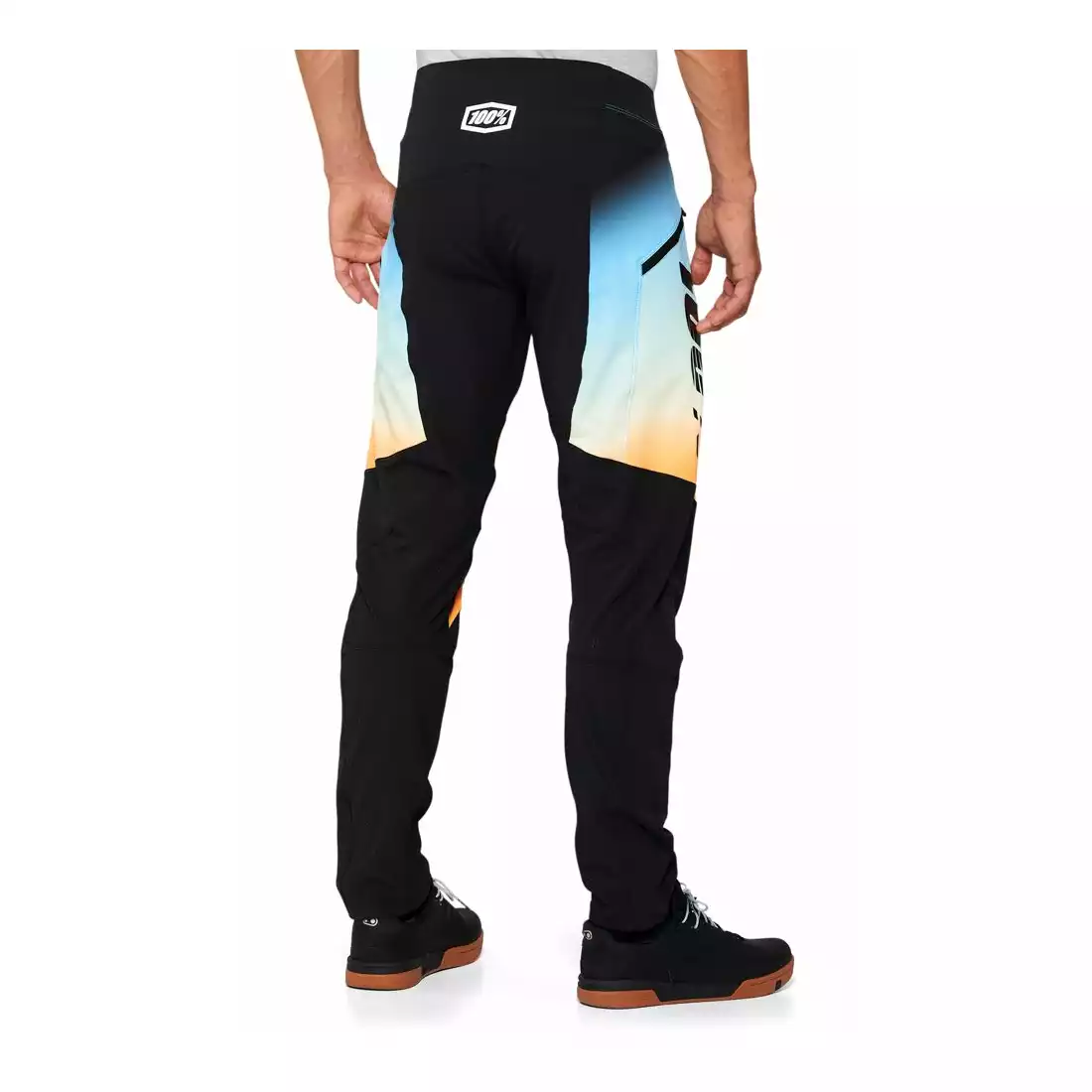 100% R-CORE X Férfi kerékpáros nadrág Limited Edition, fekete és narancssárga
