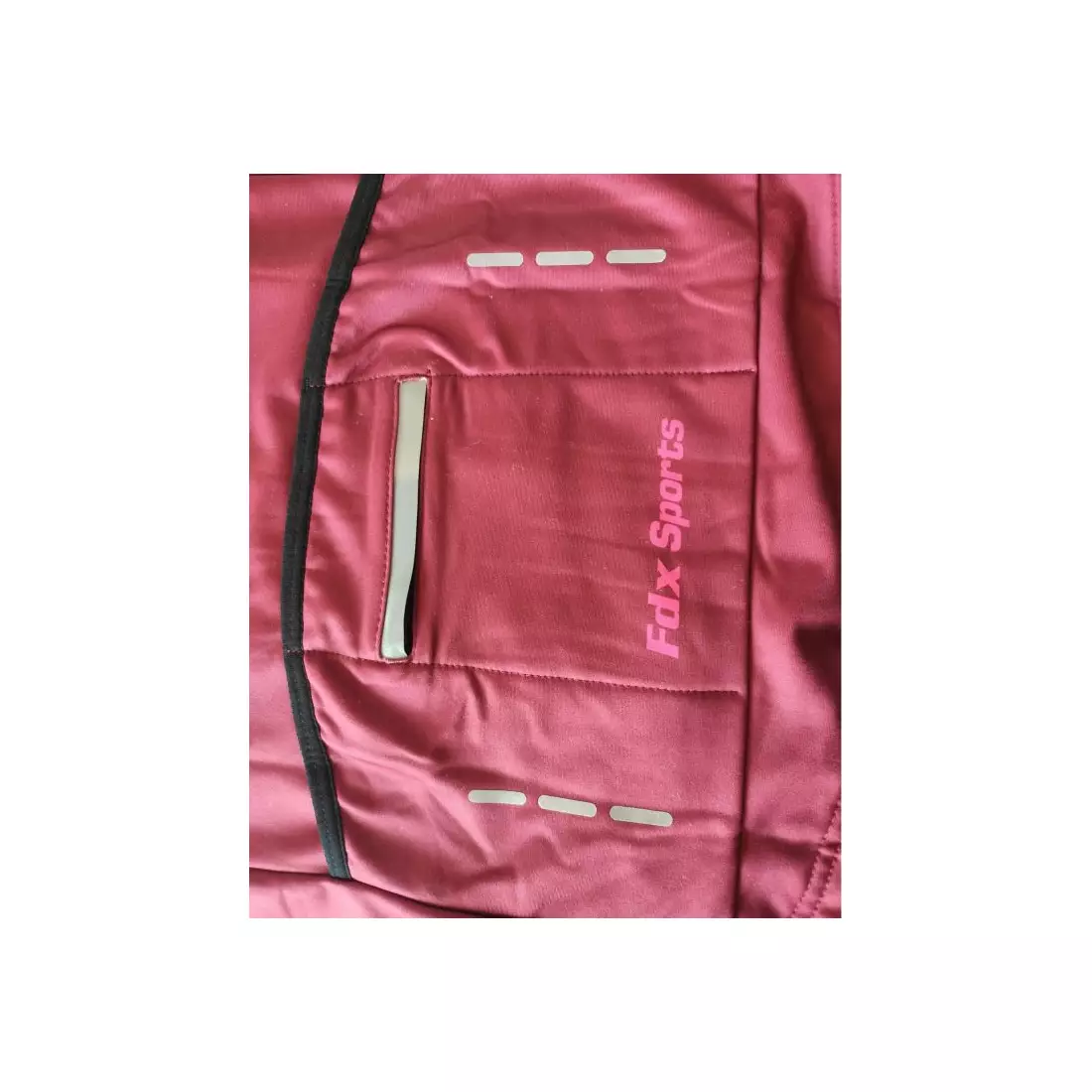 FDX 2100_01 Női szigetelt kerékpáros pulóver, bordó-rózsaszín