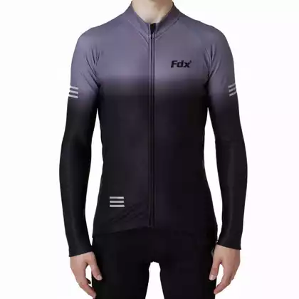 FDX 2100 Férfi szigetelt kerékpáros pulóve, fekete-szürke