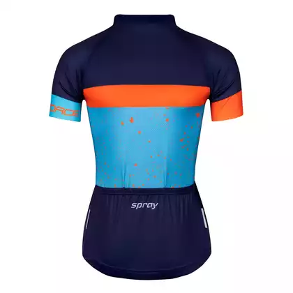 FORCE női kerékpáros mez SPRAY LADY blue/orange 90013402