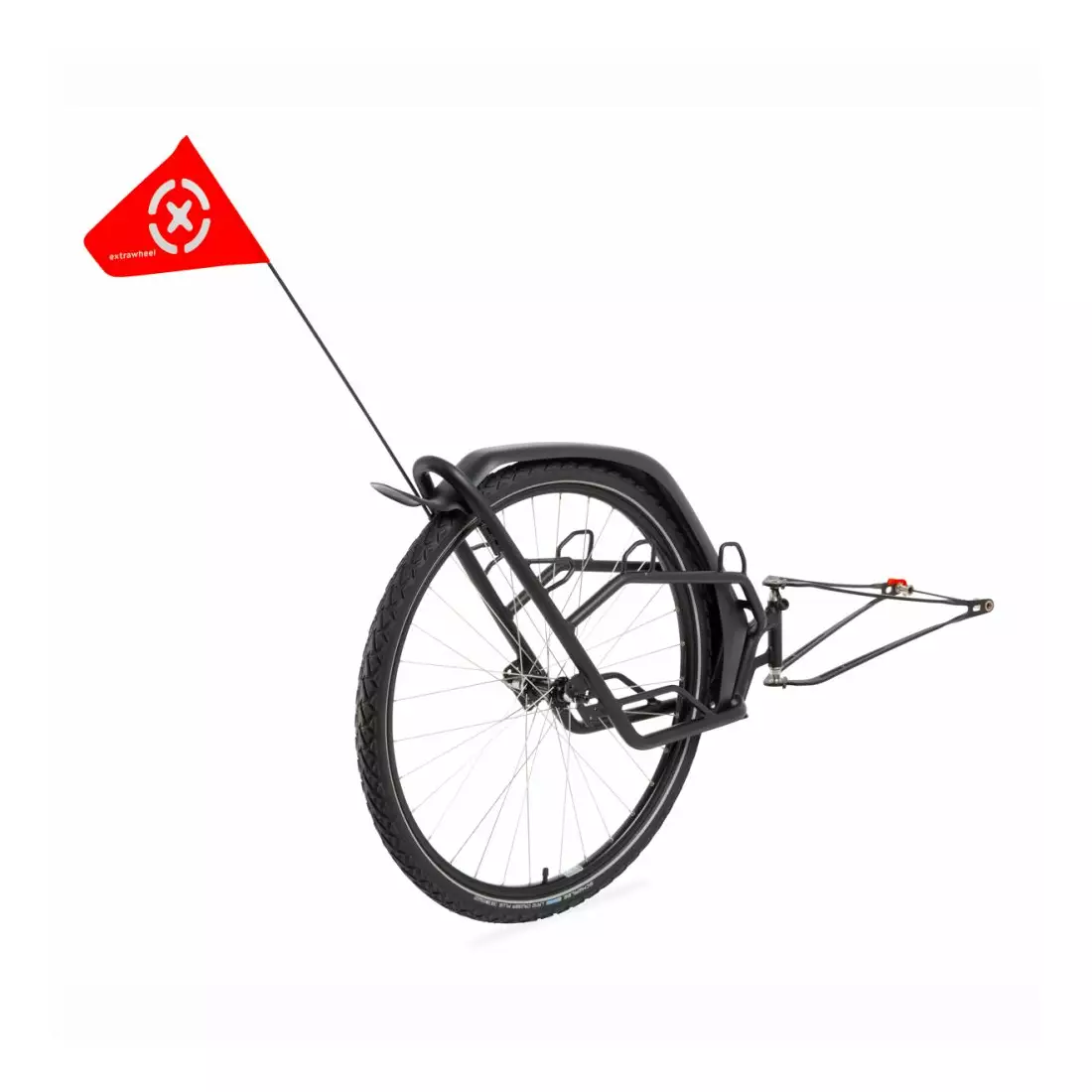 EXTRAWHEEL BRAVE kerékpár csomagszállító utánfutó kerékkel 28&quot;, fekete