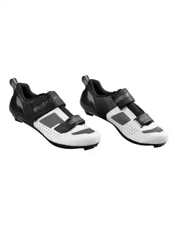 FORCE TRIA Triatlon kerékpáros cipő, fekete-fehér