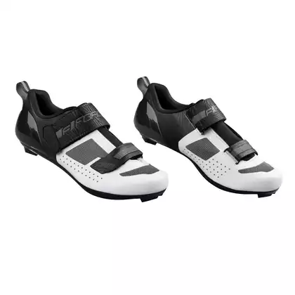 FORCE TRIA Triatlon kerékpáros cipő, fekete-fehér