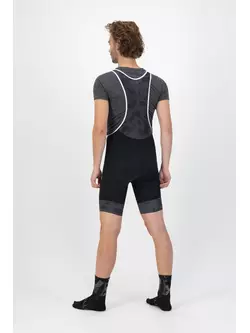 ROGELLI CAMO Férfi kerékpáros rövidnadrág nadrágtartóval, fekete és szürke