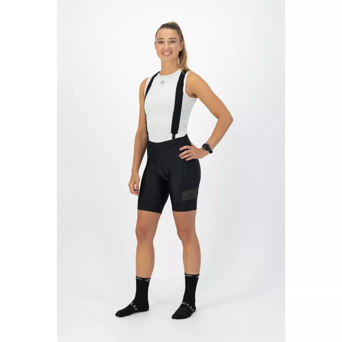 ROGELLI MELANGE Női kerékpáros rövidnadrág levehető nadrágtartóval, fekete