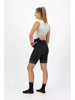 ROGELLI SELECT II Női kerékpáros nadrág nadrágtartóval, fekete és korall színű