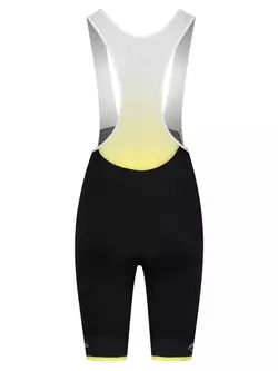 ROGELLI SELECT II Női kerékpáros rövidnadrág nadrágtartóval, fekete és sárga