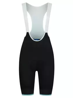 ROGELLI SELECT II Női kerékpáros rövidnadrág nadrágtartóval, fekete és türkiz