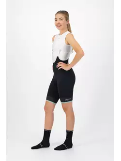 ROGELLI SELECT II Női kerékpáros rövidnadrág nadrágtartóval, fekete és türkiz