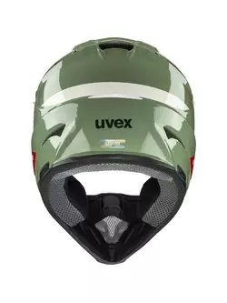 UVEX HLMT 10 BIKE Kerékpáros sisak Full Face, zöld-fehér