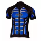 MikeSPORT DESIGN BODY férfi kerékpáros mez, fekete és kék