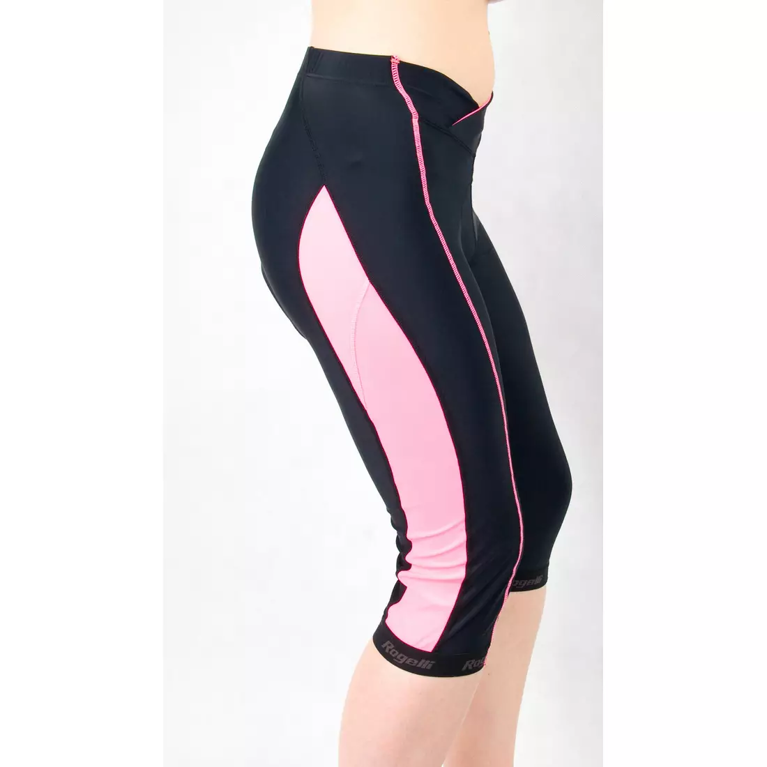 ROGELLI BYLA - 3/4-es női kerékpáros rövidnadrág, színe: fekete és rózsaszín