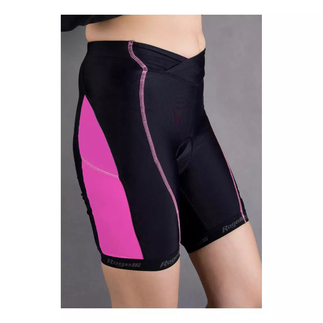 ROGELLI BYLA - női kerékpáros rövidnadrág, színe: fekete és rózsaszín