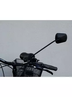 AJS PLUS bicikli tükör kormányrögzítővel, fekete