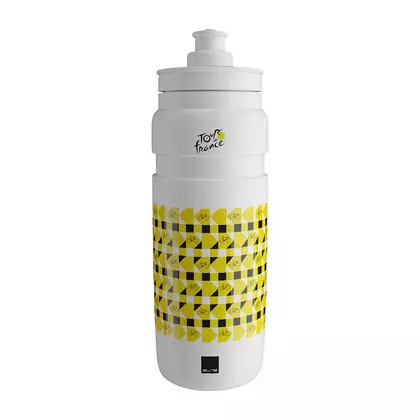ELITE FLY Teams 2021 Kerékpáros vizes palack Tour de France White, 750ml 