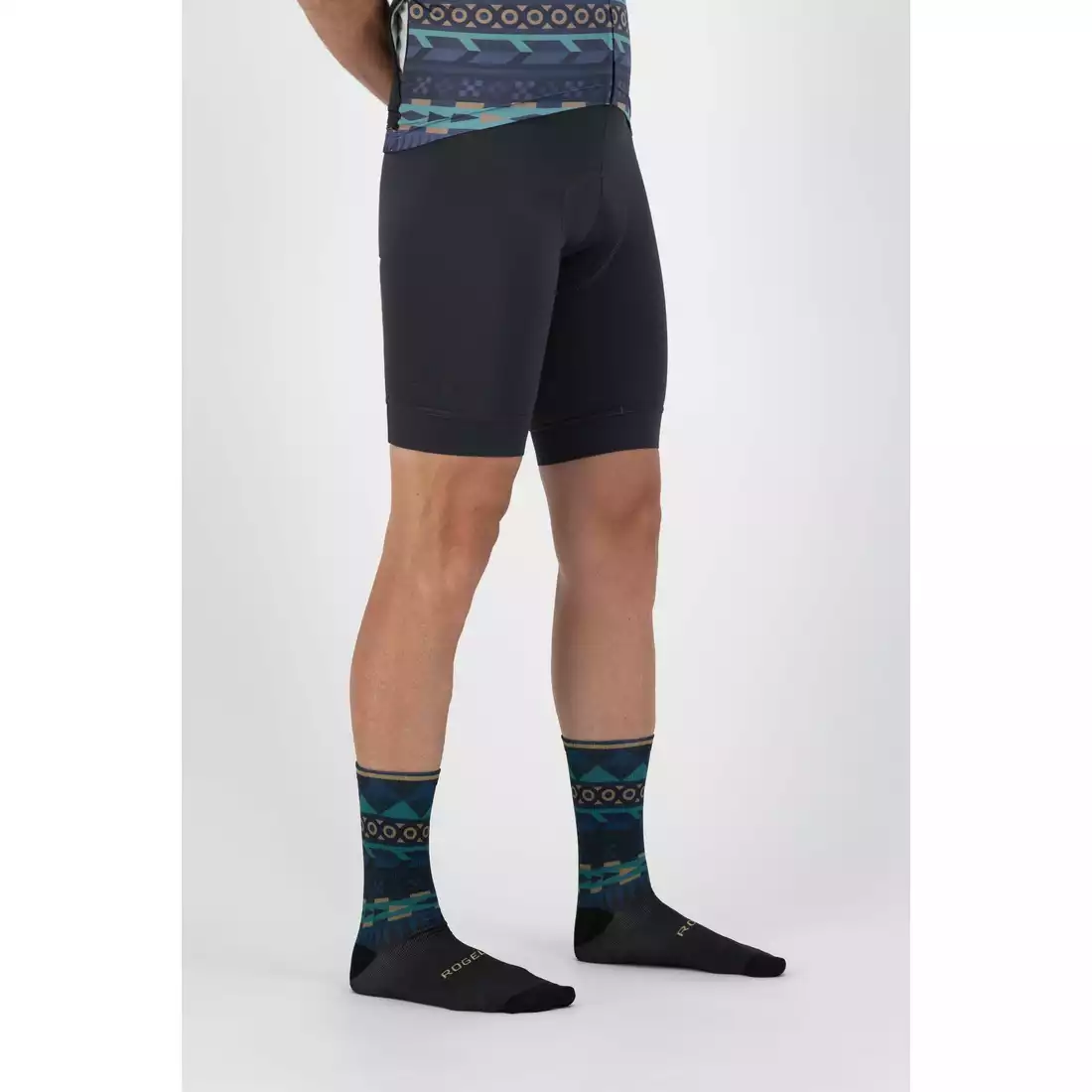 ROGELLI AZTEC Kerékpáros zokni, fekete és kék
