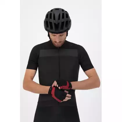 ROGELLI ESSENTIAL Férfi kerékpáros kesztyű, fekete és bordó