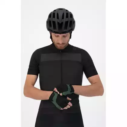 ROGELLI ESSENTIAL Férfi kerékpáros kesztyű, fekete és zöld
