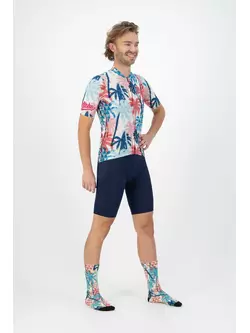 ROGELLI HAWAII férfi kerékpáros póló, kék-rózsaszín
