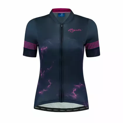 ROGELLI MARBLE Női kerékpáros mez, sötétkék és rózsaszín