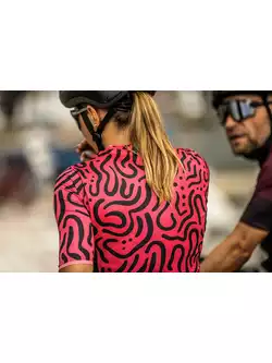 Rogelli ABSTRACT női kerékpáros mez, rózsaszín és fekete