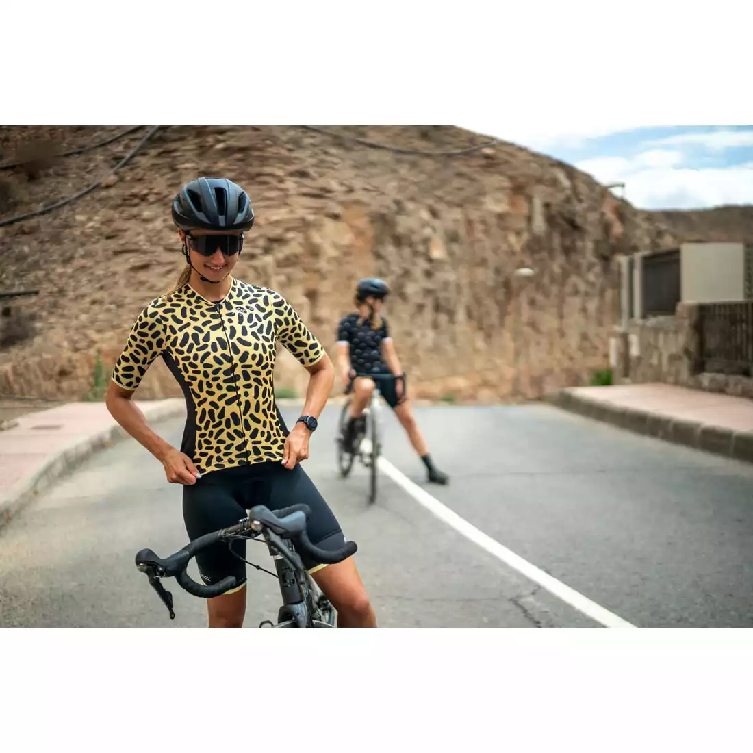 Rogelli ABSTRACT női kerékpáros mez, sárga-fekete