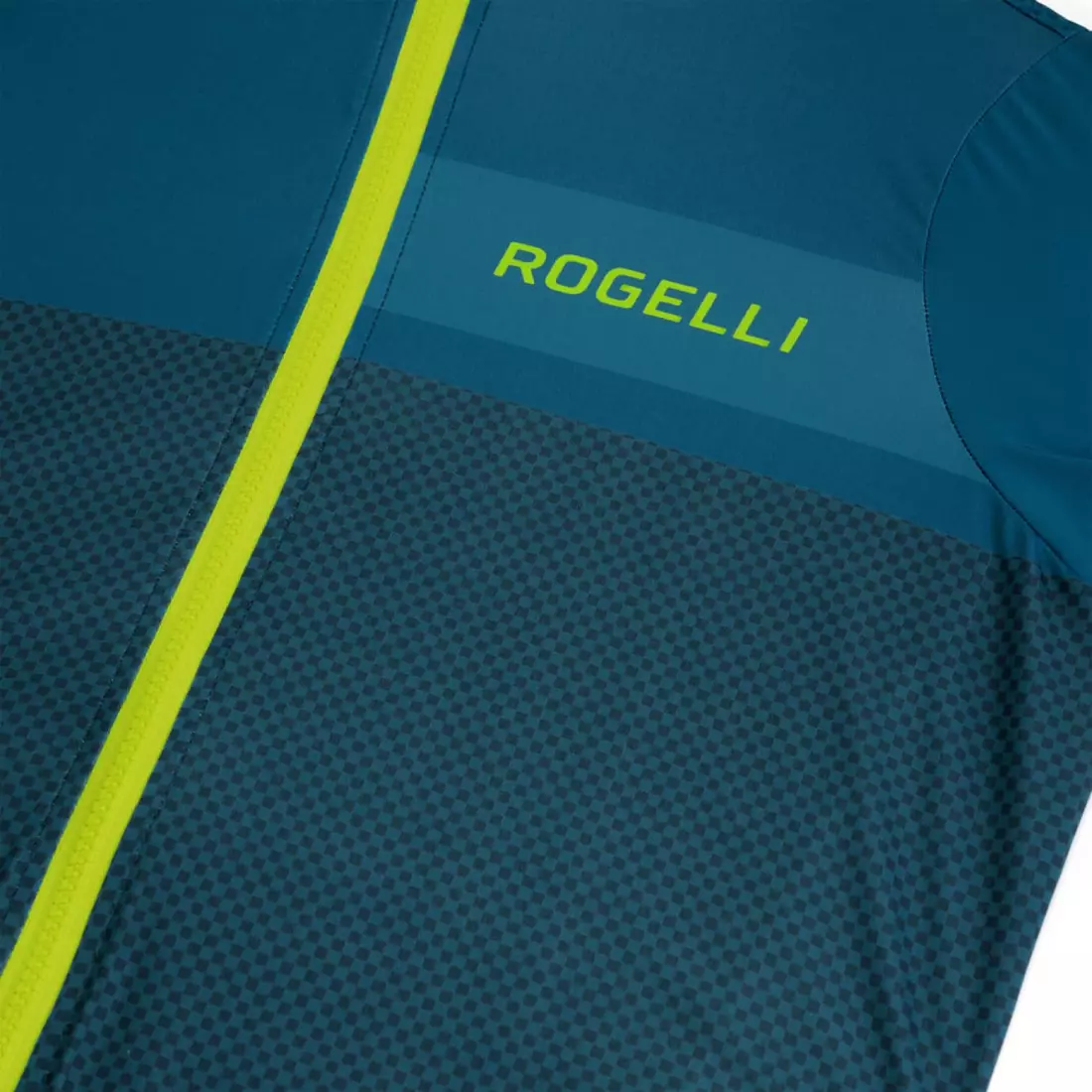 Rogelli BLOCK férfi kerékpáros mez, kék-sárga