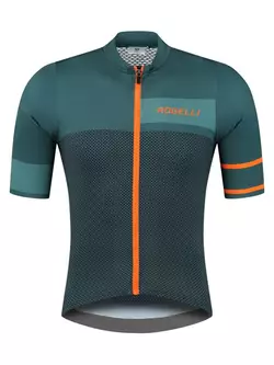 Rogelli BLOCK férfi kerékpáros mez, zöld-narancs