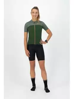 Rogelli MELANGE női kerékpáros mez, zöld-narancs