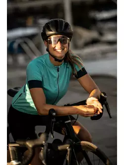 Rogelli MODESTA női kerékpáros mez, türkiz-fekete
